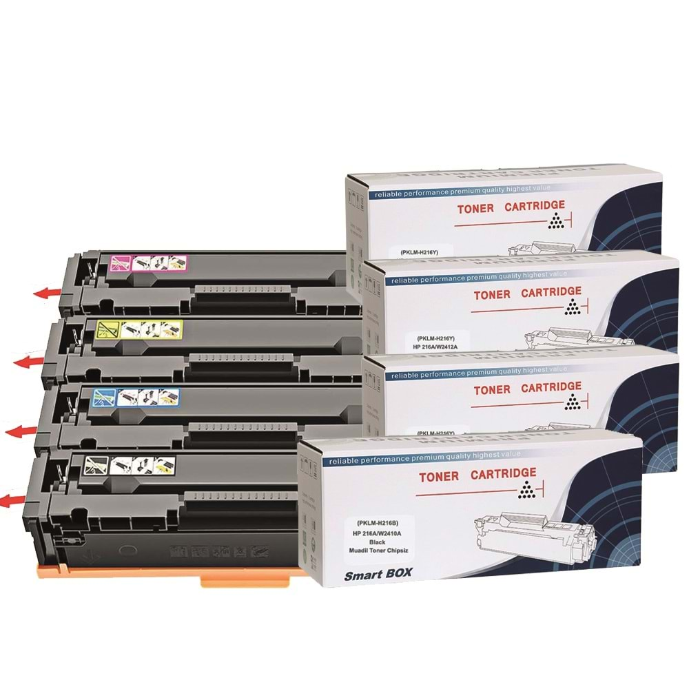 HP 216A-W2410A-M155-M182-MFP M183 CHİPSİZ 4 RENK SET Muadil Toner 1000 Baskı